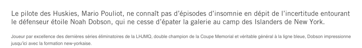 Noah Dobson...Tout proche de son rêve....