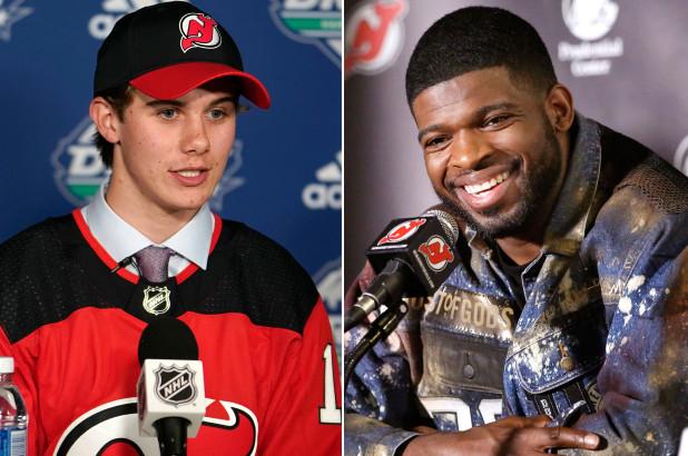 PK Subban avec Sami Vatanen...Jack Hughes avec....