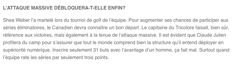 Pourquoi Claude Julien continue de REFUSER...