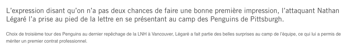 Pourquoi Trevor Timmins n'a pas sélectionné Nathan Légaré.