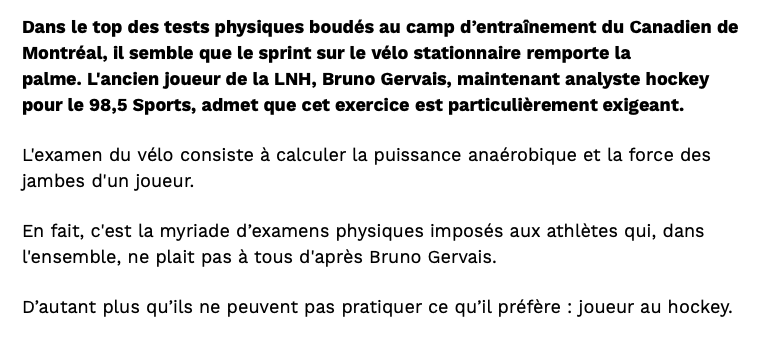 Qui du CH...a REFUSÉ de faire le VÉLO?