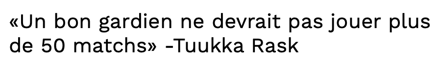 Tuukka Rask vient de donner une GROSSE TAPE dans le dos de Keith Kinkaid...