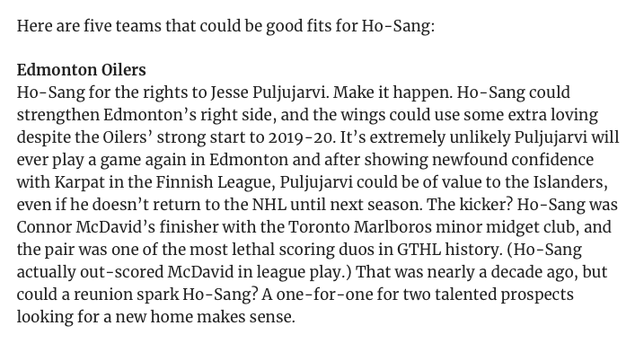 5 destinations pour Josh Ho-Sang...