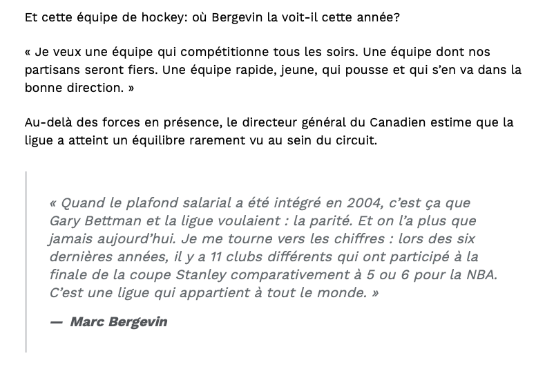 À chaque fois qu'il a une CHANCE de défendre ce TRADE Weber vs Subban...