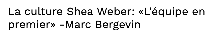 À chaque fois qu'il a une CHANCE de défendre ce TRADE Weber vs Subban...