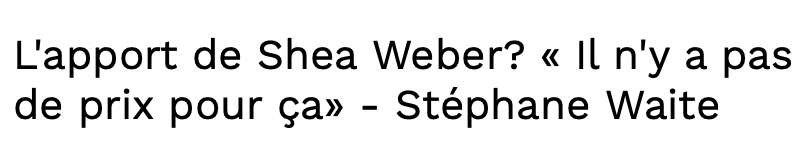 Au tour de Stéphane Waite de protéger Shea Weber..