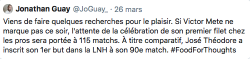 Ça aura pris plus de temps à Victor Mete...