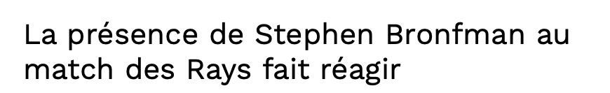 Ça sent de plus en plus le retour des Expos...