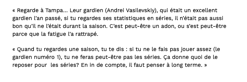 Claude Julien a du CULOT de nous redire la même BULLSHIT...