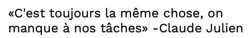 Claude Julien est en train de PERDRE son vestiaire....