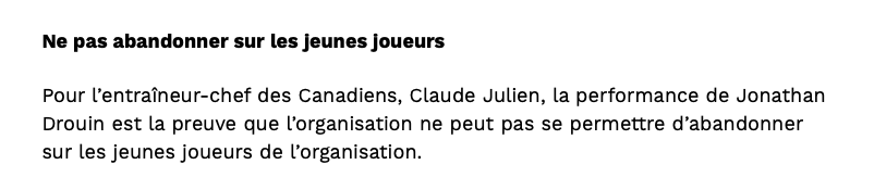 Claude Julien fait de l'AUTO-PROJECTION!!!!