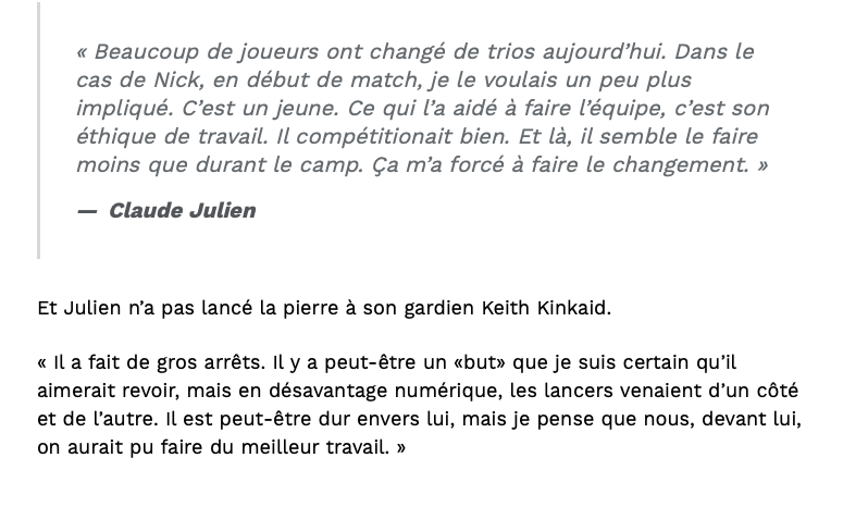 Claude Julien VISE Nick Suzuki!!!!