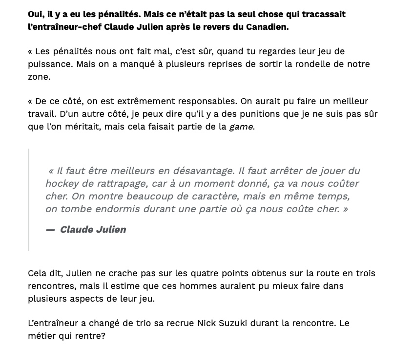 Claude Julien VISE Nick Suzuki!!!!