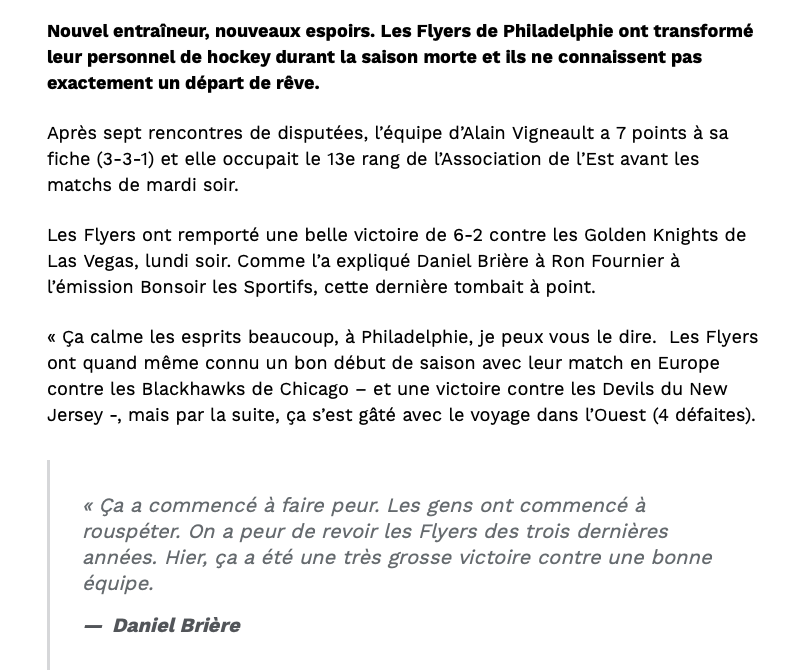 Daniel Brière VISE Alain Vigneault et Michel Therrien.