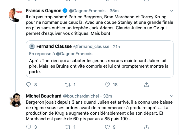 François Gagnon n'accepte pas que les joueurs des Bruins COULAIENT sous Claude Julien