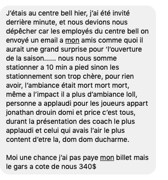 Geoff Molson devrait REMBOURSER...Ceux qui ont payé leur billet hier..