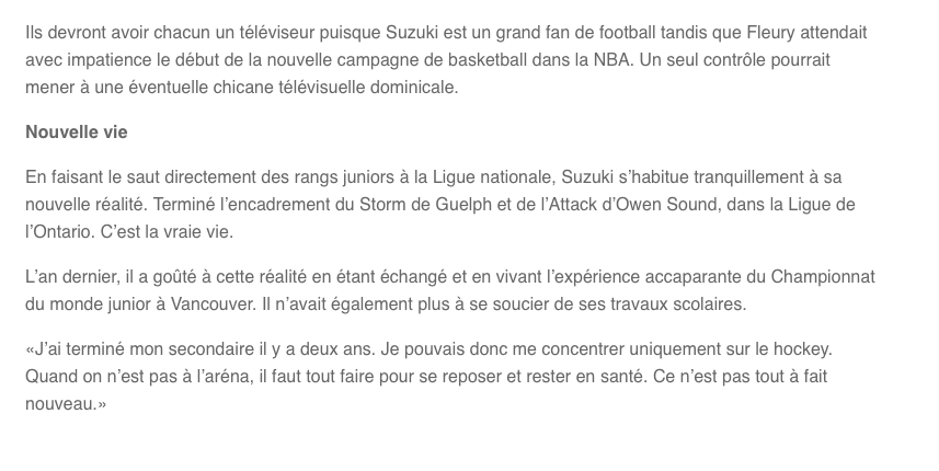 Il faut vraiment que Nick Suzuki arrête de jouer au PAUVRE..