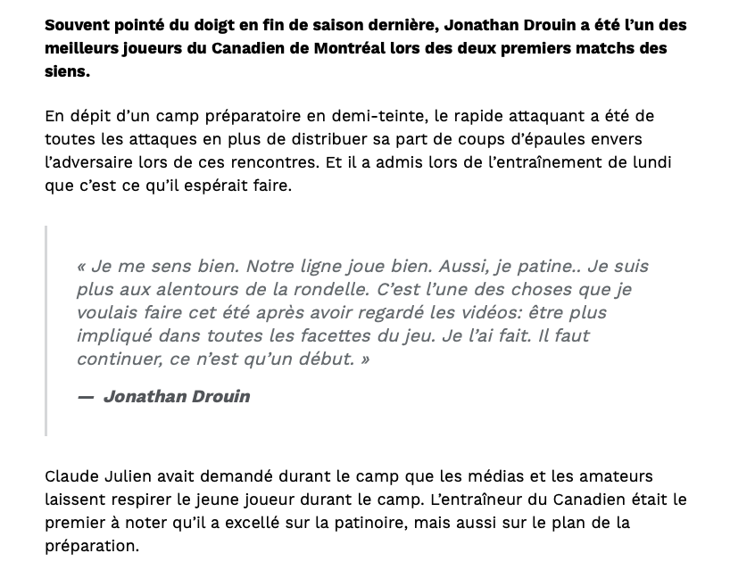 Jonathan Drouin jure qu'il va CONTINUER de se battre...