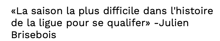 Julien Brisebois se sent DRAMATIQUE aujourd'hui....