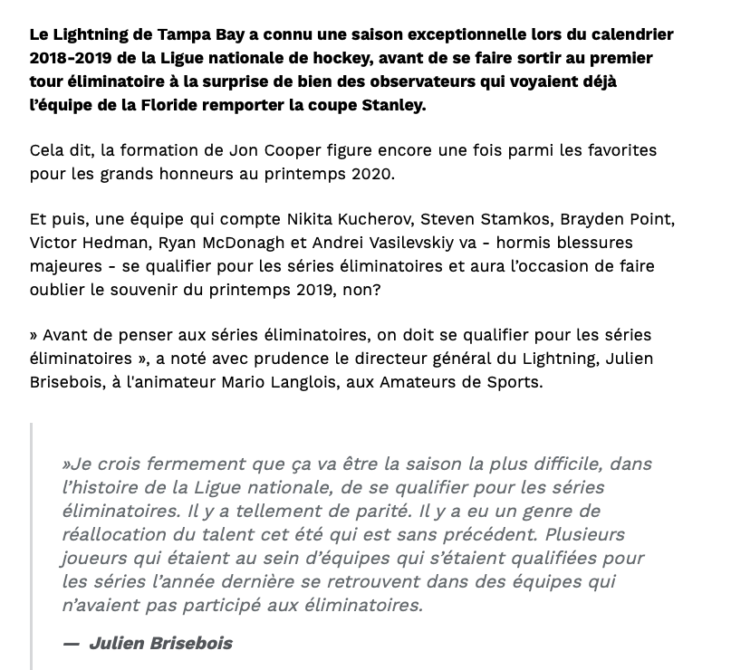 Julien Brisebois se sent DRAMATIQUE aujourd'hui....