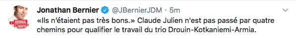 Julien est encore BEN courageux de viser le trio de KK...