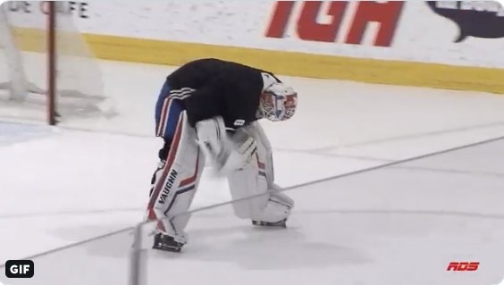 Keith Kinkaid se blesse à l'entraînement !!!