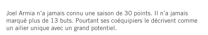 La CITATION du JOUR....Joel Armia le PRODIGE...