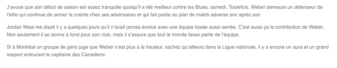 Louis Jean et les joueurs du Lightning....prennent Shea Weber en PITIÉ...