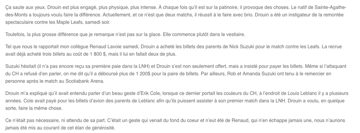 Louis Jean RAMASSAIT Jonathan Drouin avant le début de la saison..