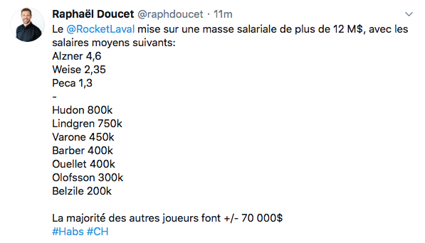 Marc Bergevin ne dépense pas tout son CASH avec le CH, MAIS...