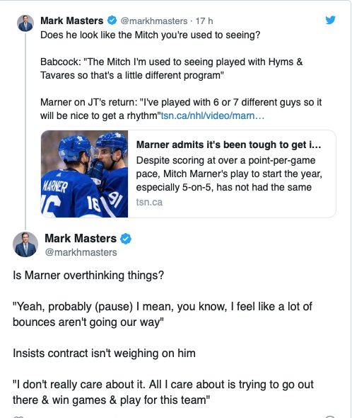 Mitch Marner est le BOUC ÉMISSAIRE à Toronto.