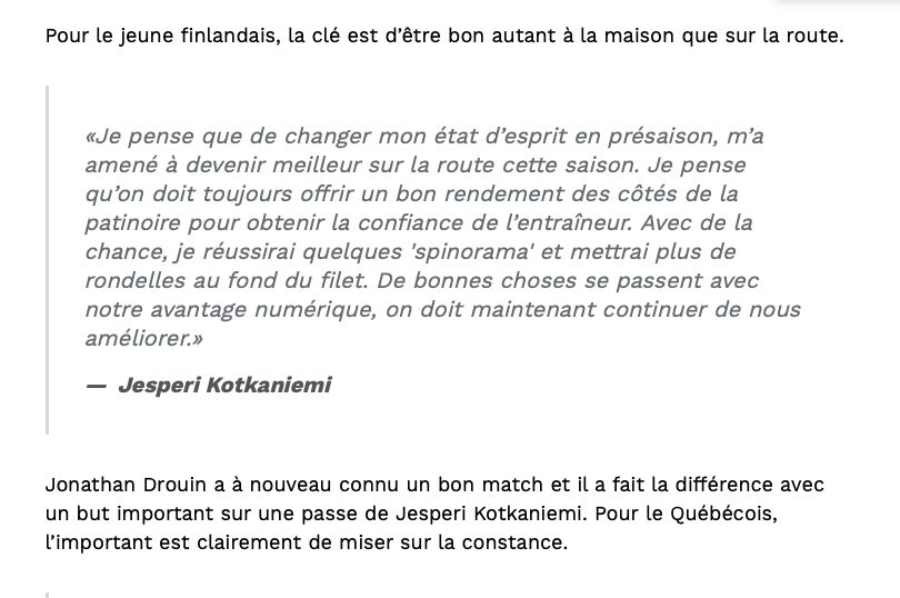 Nick Suzuki et KK LOUANGÉS...Jonathan Drouin IGNORÉ..