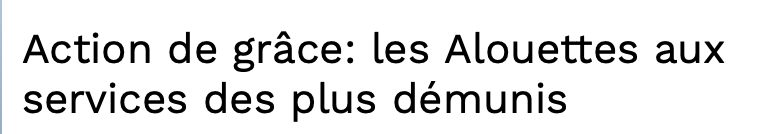 Pourquoi ce sont les ALOUETTES qui font du BÉNÉVOLAT.