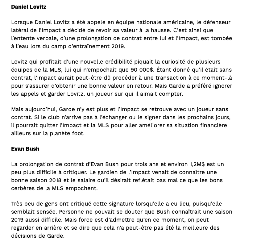 Rémi Garde...comme Marc Bergevin...