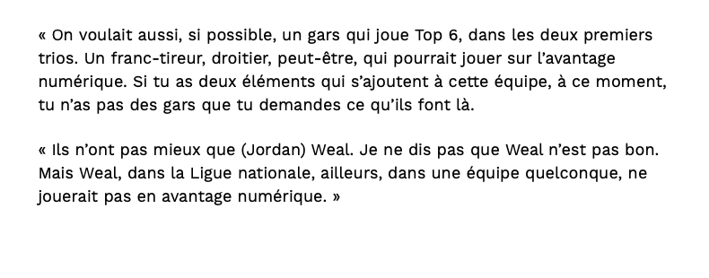 Ron Fournier comprend Claude Julien...D'avoir VISÉ son DG...