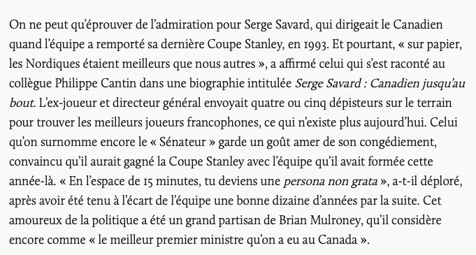 Serge Savard aura toujours une CROTTE sur le COEUR..