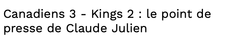 À entendre parler Claude Julien...