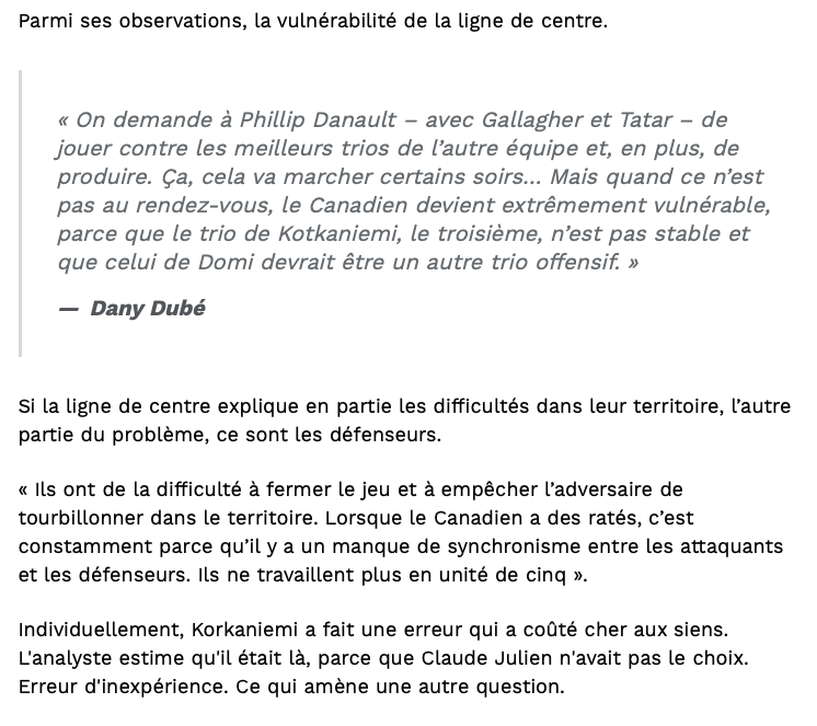 Au tour de Dany Dubé de CRACHER sur Jesperi Kotkaniemi....