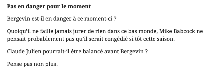 Au tour de Marc de Foy...De demander le CONGÉDIEMENT du TRIO Bergevin-Julien-Timmins....