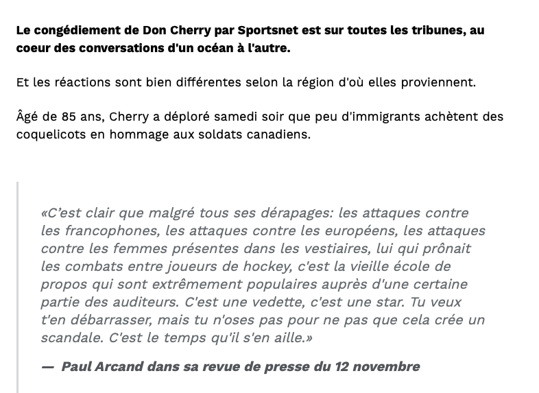 Au tour de Paul Arcand... De RAMASSER Don Cherry comme JAMAIS!!!!