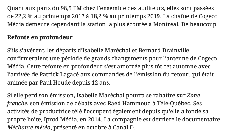 C'est comme si TVA Sports montrait la porte de sortie à Renaud Lavoie....