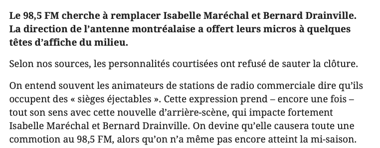 C'est comme si TVA Sports montrait la porte de sortie à Renaud Lavoie....