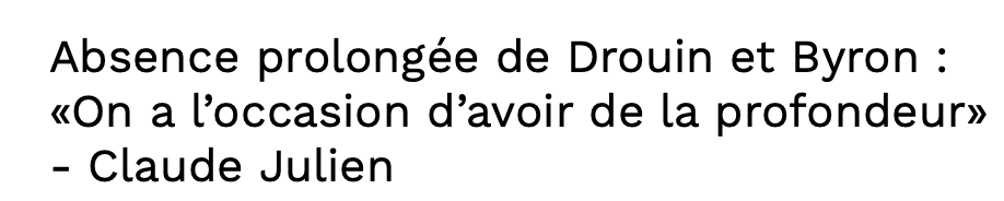 Claude Julien a décidé de mettre TOUTE LA PRESSION sur Suzuki et Domi....