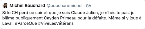 Claude Julien aurait déjà son coupable...