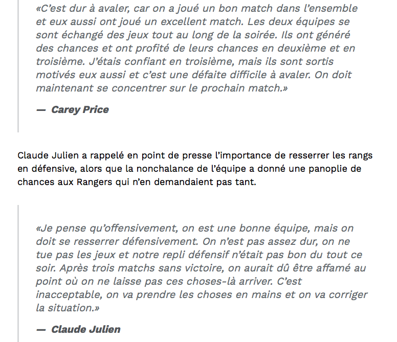 Claude Julien en train de PERDRE son VESTIAIRE? Comme Babcock...