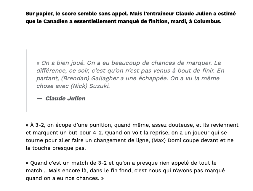 Claude Julien VISE Nick Suzuki plutôt que Max Domi??