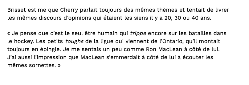 Don Cherry était le RADOTEUR PAR EXCELLENCE...