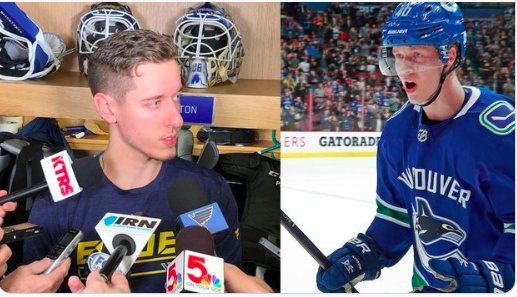 Jordan Binnington VISE Elias Pettersson..