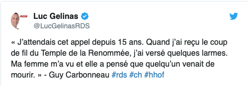 La femme de Guy Carbonneau...Pensait que quelqu'un venait de MOURIR....