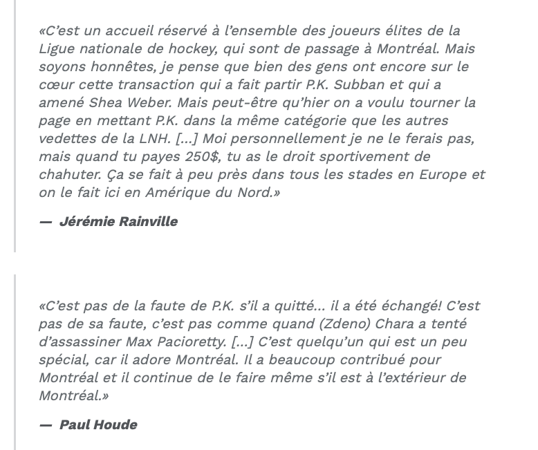 La foule du Centre Bell a oublié que PK Subban n'était pas Max Pacioretty....